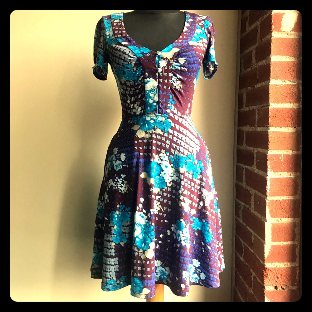 Free People Stretchy Floral Print Dress
